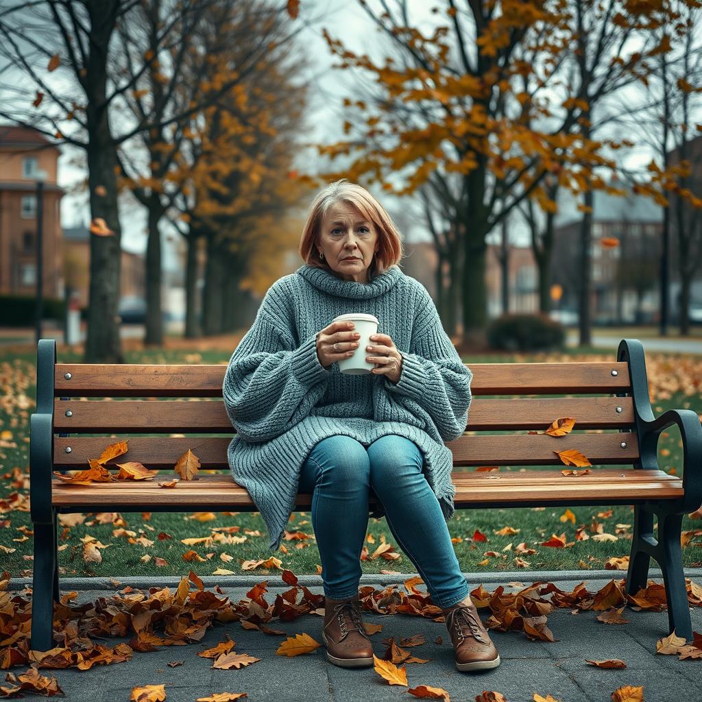 A scene depicting a typical Swedish resident in a very depressed state