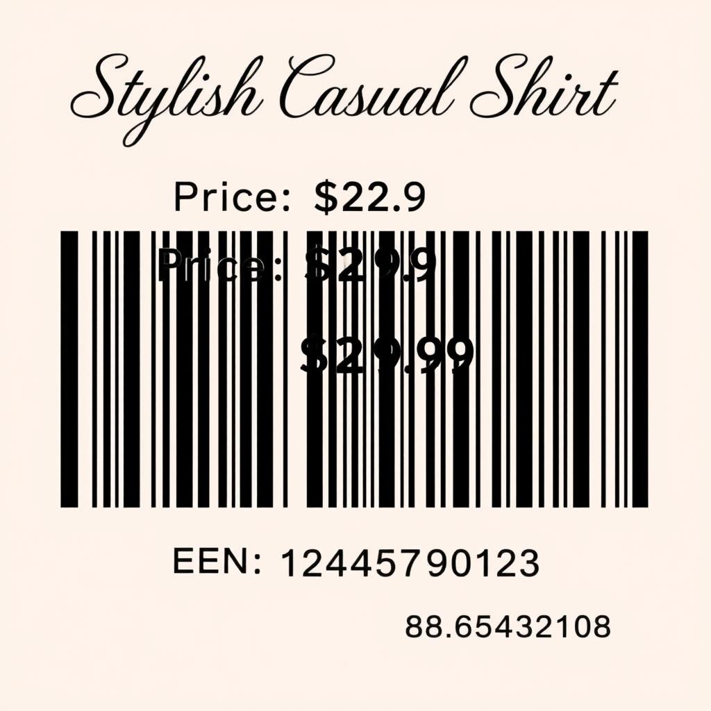 A realistic barcode image designed for a clothing shop
