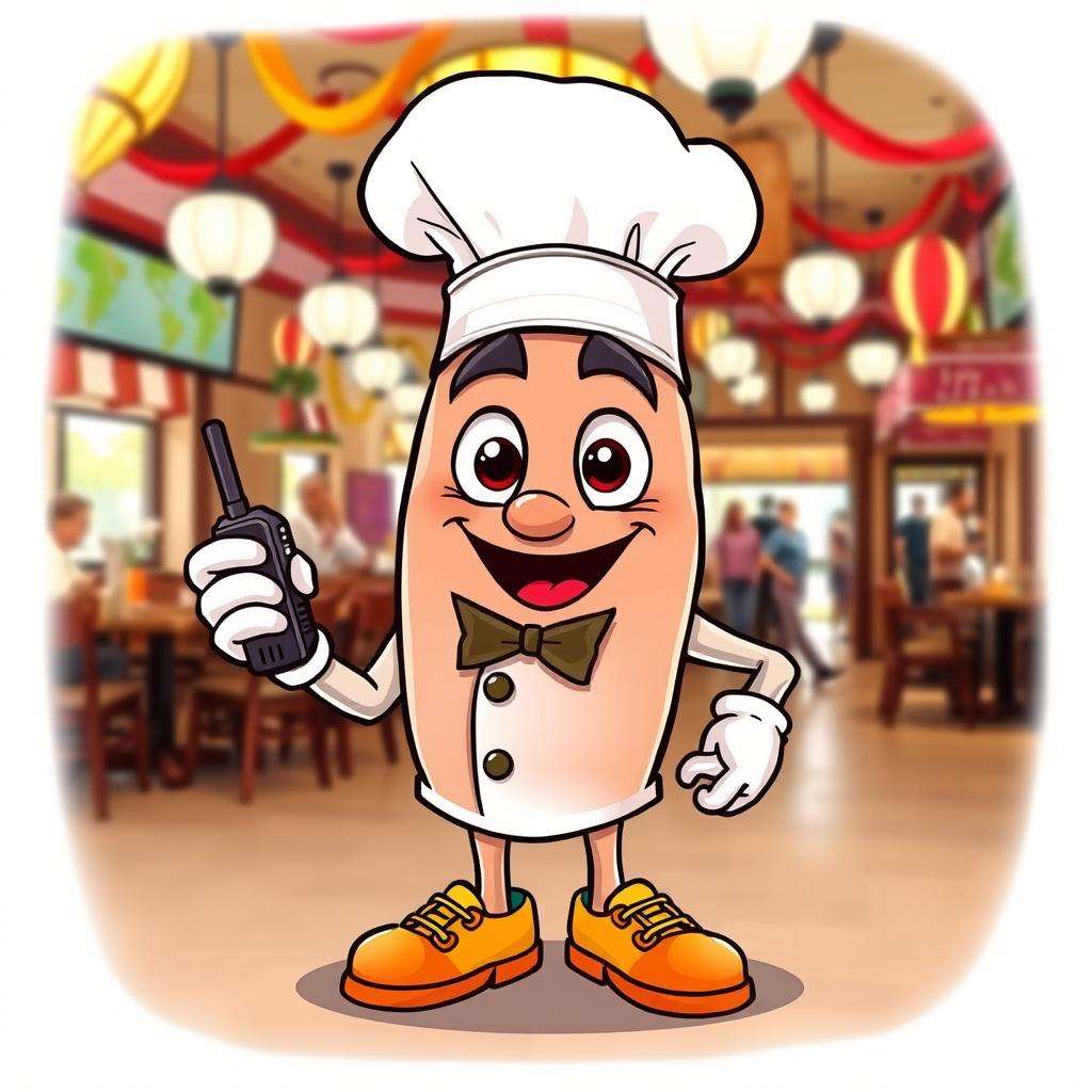 A cartoonish depiction of a hypothalamus character dressed as a restaurant boss