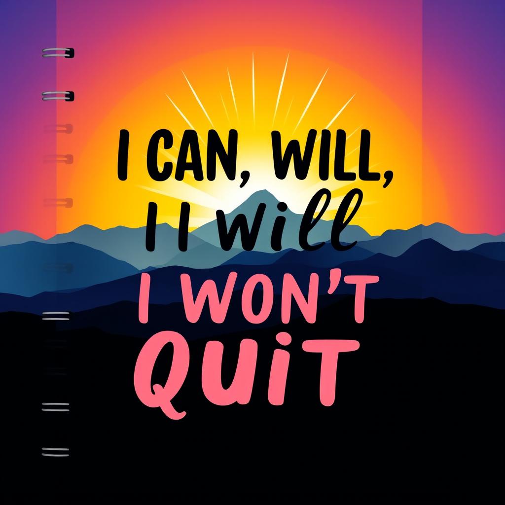 A motivational journal cover design that embodies a sense of strength and determination
