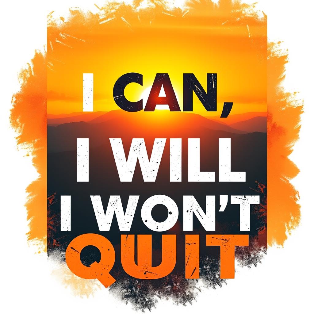 A vertical motivational poster design that conveys a powerful sense of strength and resilience