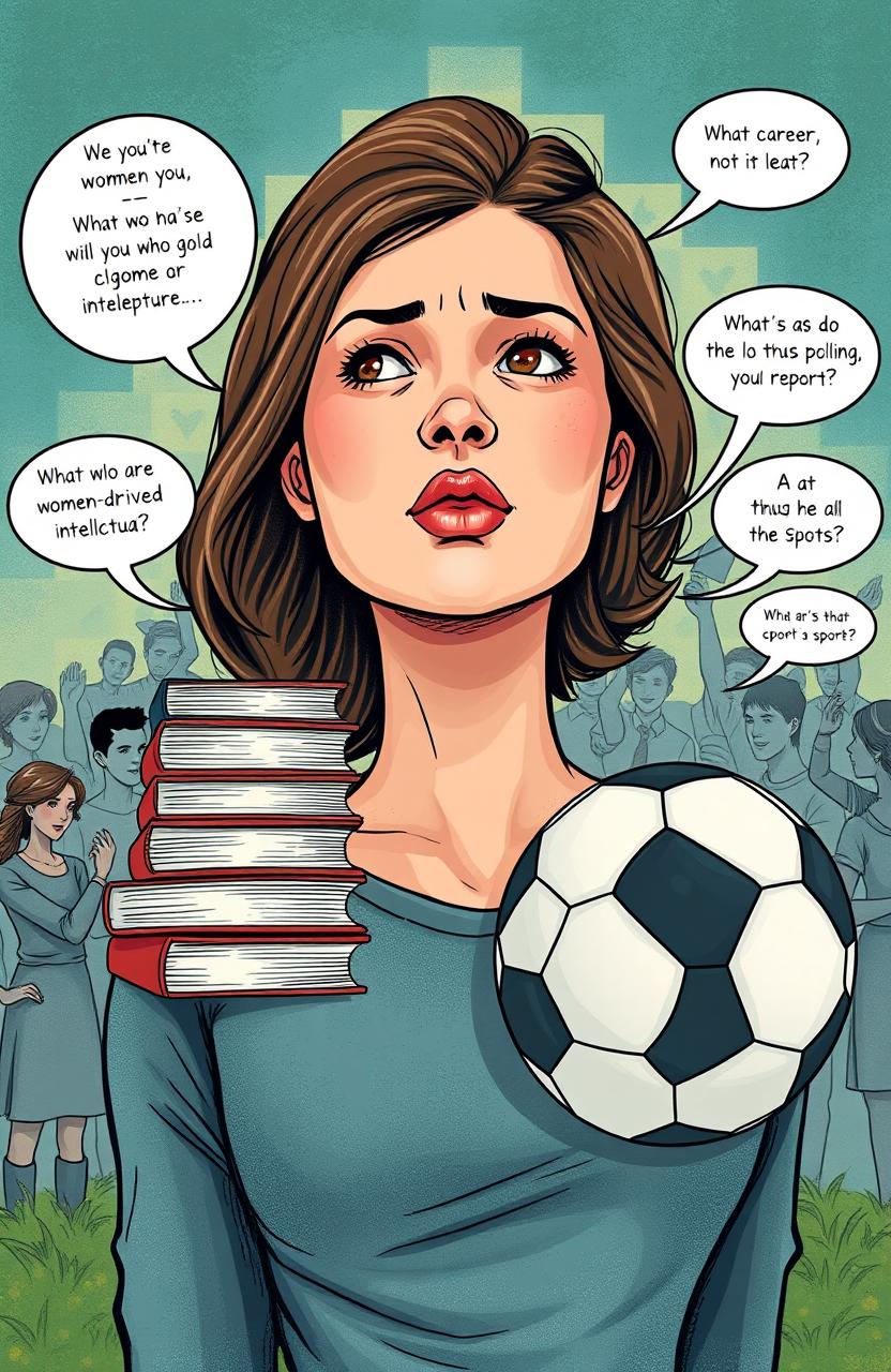 A thought-provoking illustration depicting the struggles of women facing societal judgment and stereotypes