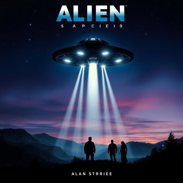 A dramatic and thrilling movie poster depicting an alien spaceship landing on Earth