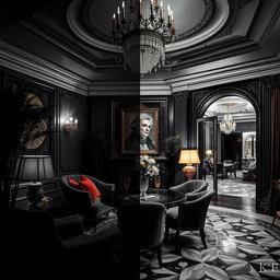 Transform a black and white image into a vibrant, colorful scene, ensuring that every detail is imbued with rich colors that bring it to life