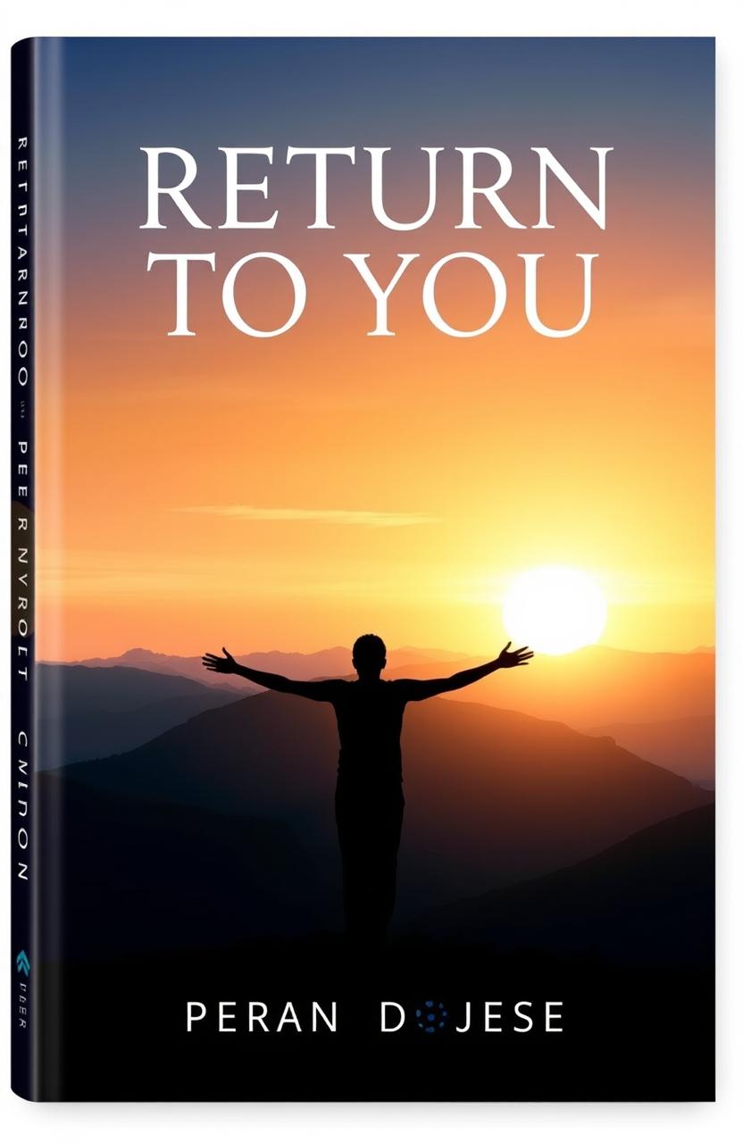 A visually striking and inspiring book cover design for a personal development book titled 'RETURN TO YOU'