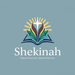 Professional and attractive logo design for a church group named 'Shekinah', with the text 'Departamento de Adolescentes' underneath