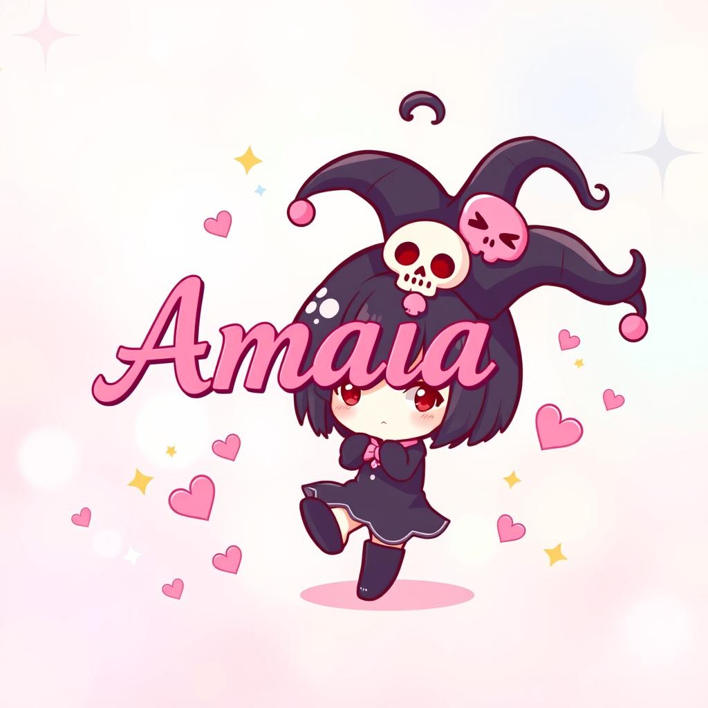 A beautiful and cute background featuring Kuromi, a popular character from Sanrio