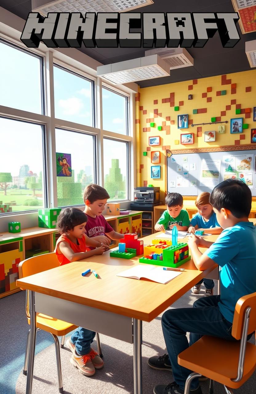 Vibrant Minecraft-Themed Classroom: Engaging Social Studies Learning