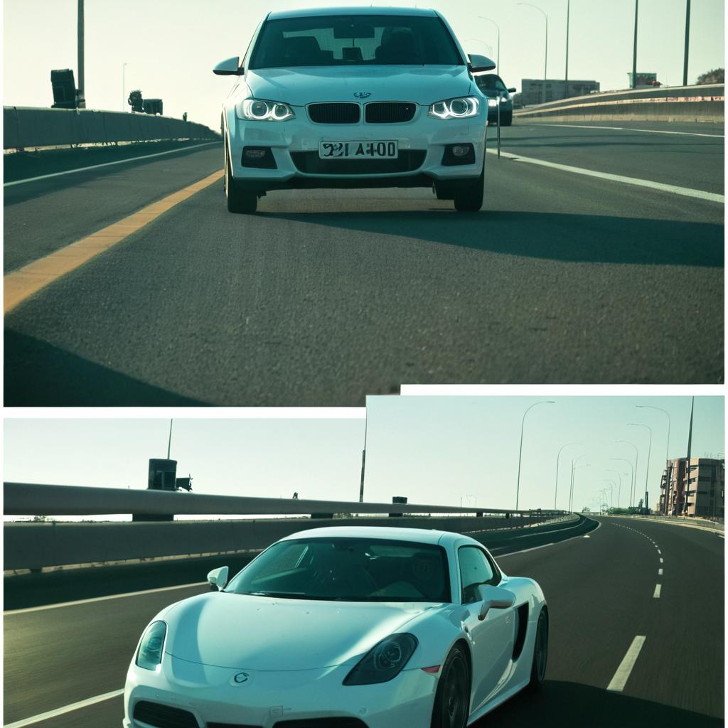 Unleash Freedom: Sleek White Sports Car on Scenic Highway