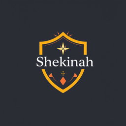 Professional and attractive logo design for a church group named 'Shekinah', featuring a shield as a central element