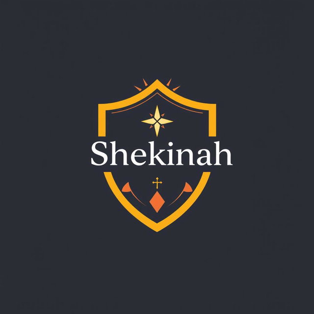 Professional and attractive logo design for a church group named 'Shekinah', featuring a shield as a central element