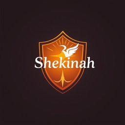 Professional and attractive logo design for a church group named 'Shekinah', featuring a shield as a central element