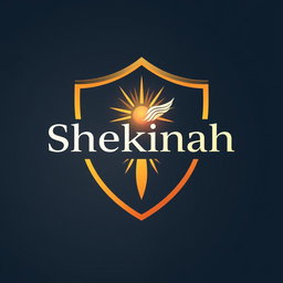 Professional and attractive logo design for a church group named 'Shekinah', featuring a shield as a prominent element