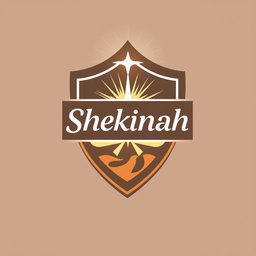 Professional and attractive logo design for a church group named 'Shekinah', featuring a shield as a prominent element