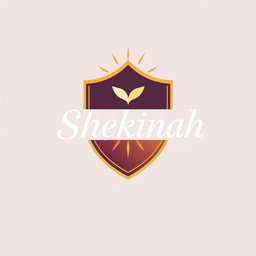 Professional and attractive logo design for a church group named 'Shekinah', featuring a shield as the key element