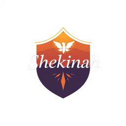 Professional and attractive logo design for a church group named 'Shekinah', featuring a shield as the key element