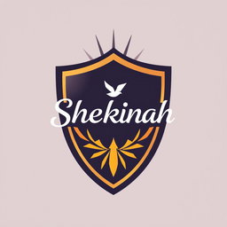 Professional and attractive logo design for a church group named 'Shekinah', featuring a shield as the key element