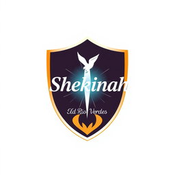 Professional and attractive logo design for a church group named 'Shekinah', featuring a shield without points as a key element