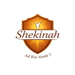 Professional and attractive logo design for a church group named 'Shekinah', featuring a shield without points as a key element