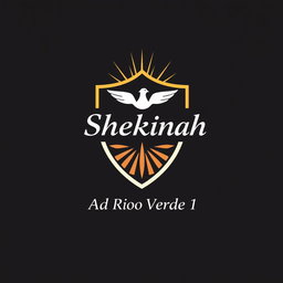 Professional and attractive logo design for a church group called 'Shekinah', featuring a shield without points as the central element