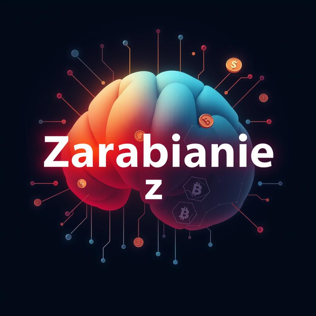 Szykowna i nowoczesna okładka e-booka skoncentrowana na temacie zarabiania z pomocą sztucznej inteligencji