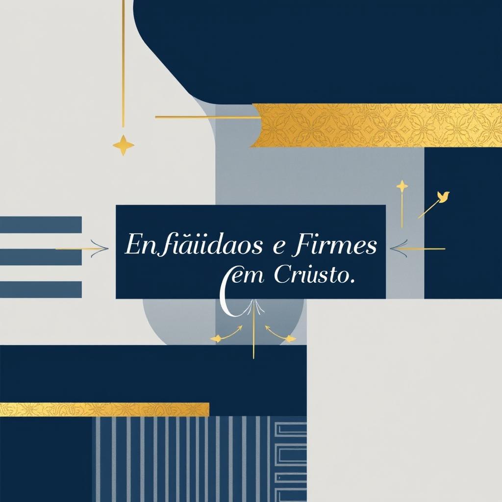A modern and stylish poster design featuring the theme 'Enraizados e Firmes em Cristo'