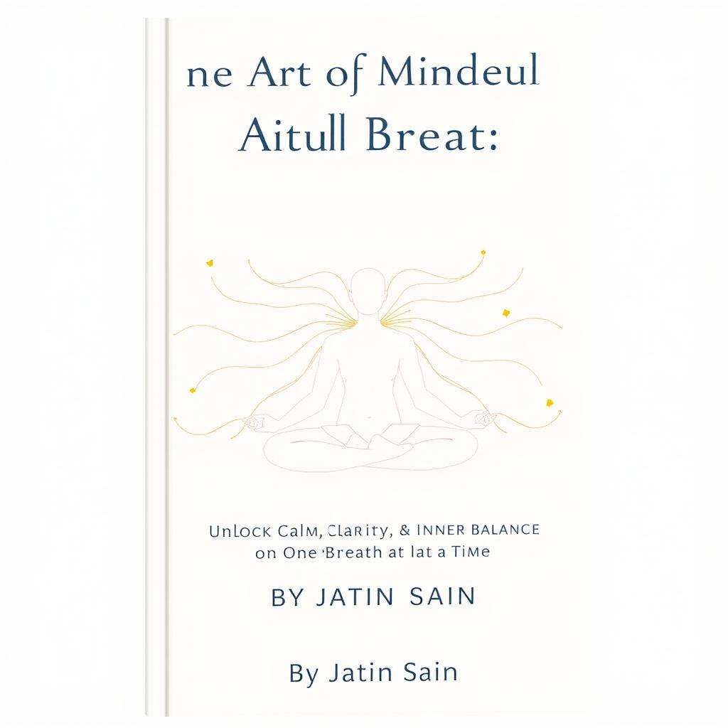 A book cover featuring a minimalist illustration of a person sitting in a meditation pose, composed entirely of flowing, continuous lines that represent breath