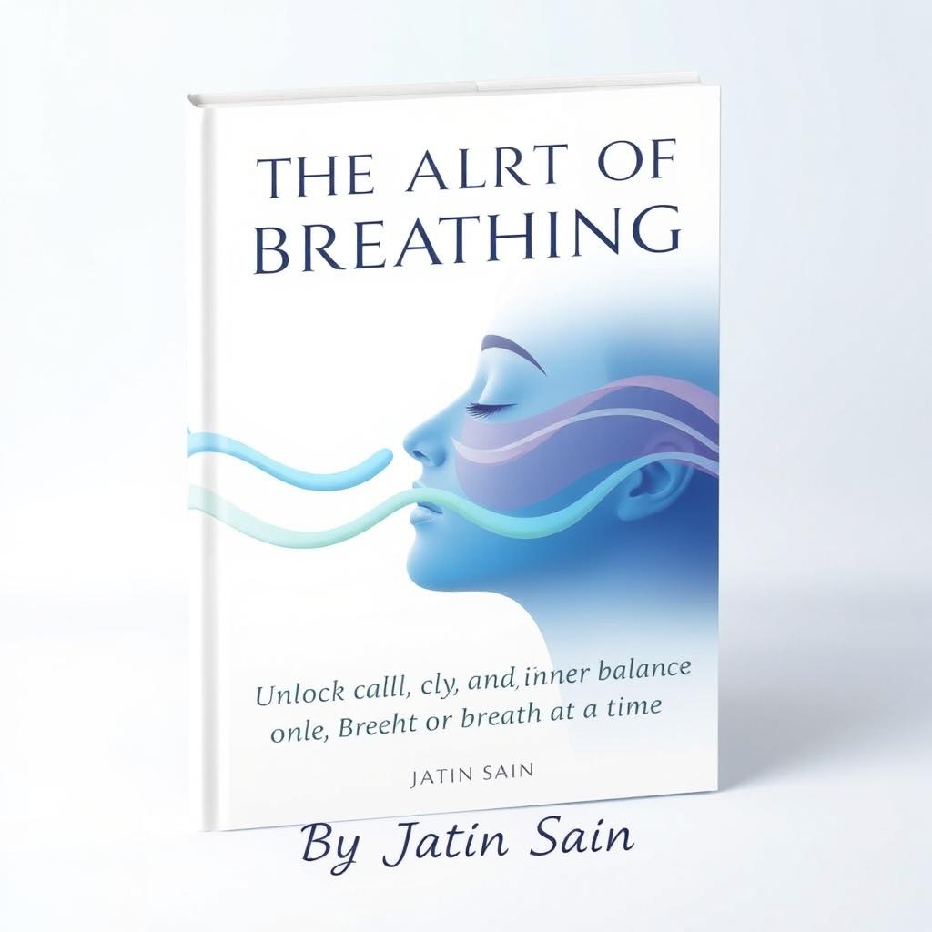 A book cover for 'The Art of Mindful Breathing' featuring a serene profile of a face with closed eyes, symbolizing tranquility and mindfulness