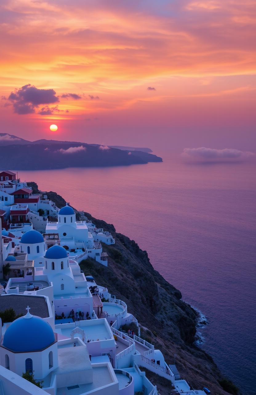 Breathtaking Santorini Sunset Over the Caldera