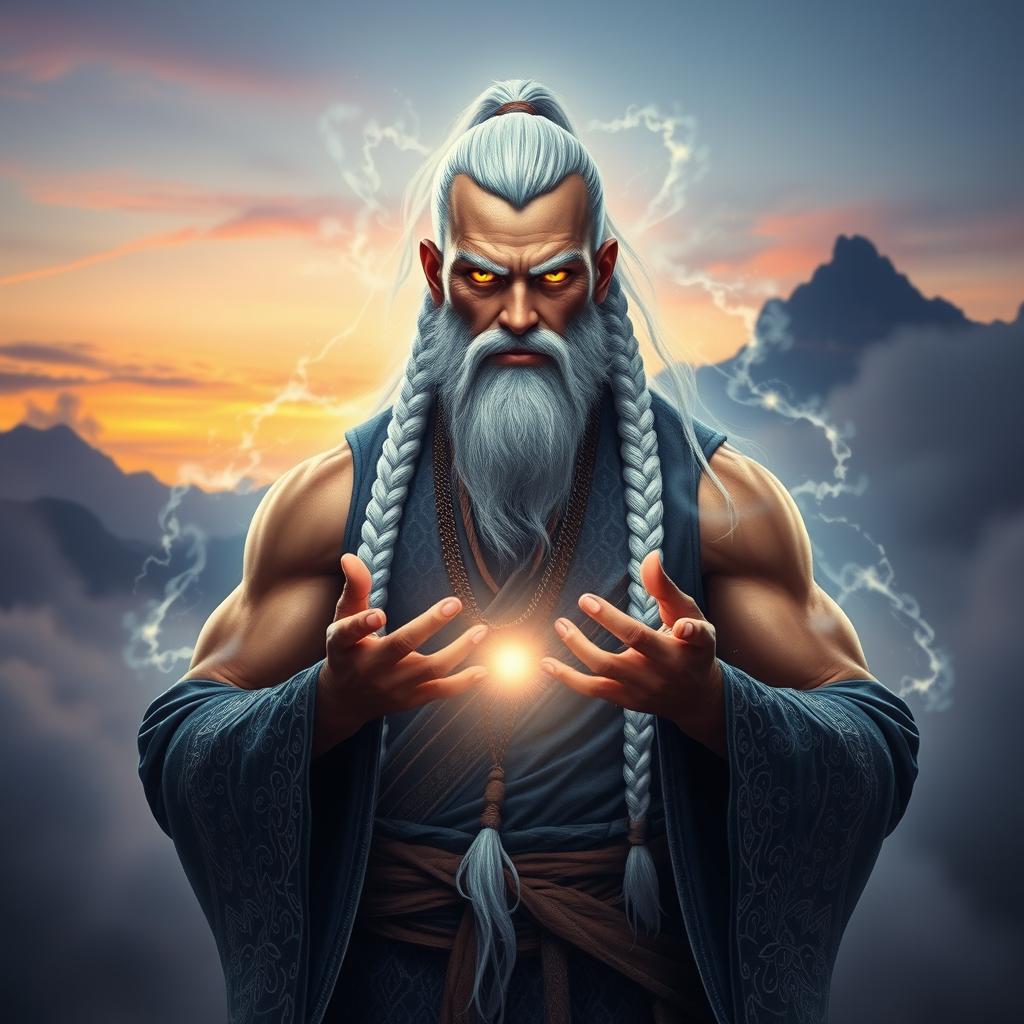 Unleash the Power Within: Mystical Monk with Glowing Eyes
