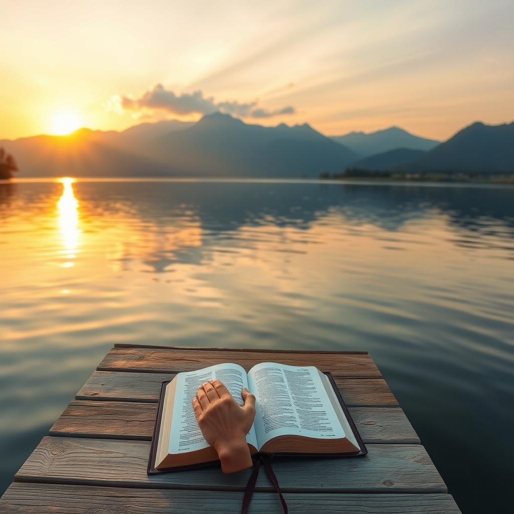 Tranquil Sunset Over a Serene Lake