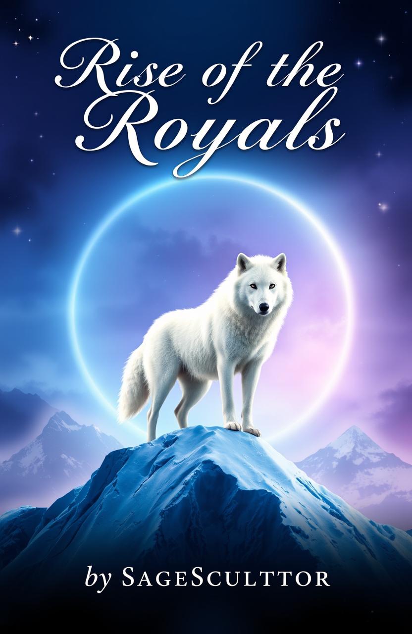 A book cover featuring the title 'Rise of the Royals' elegantly displayed at the top in an elegant cursive font, accompanied by the author's name 'by SageSculptor' in a bold, modern font at the bottom