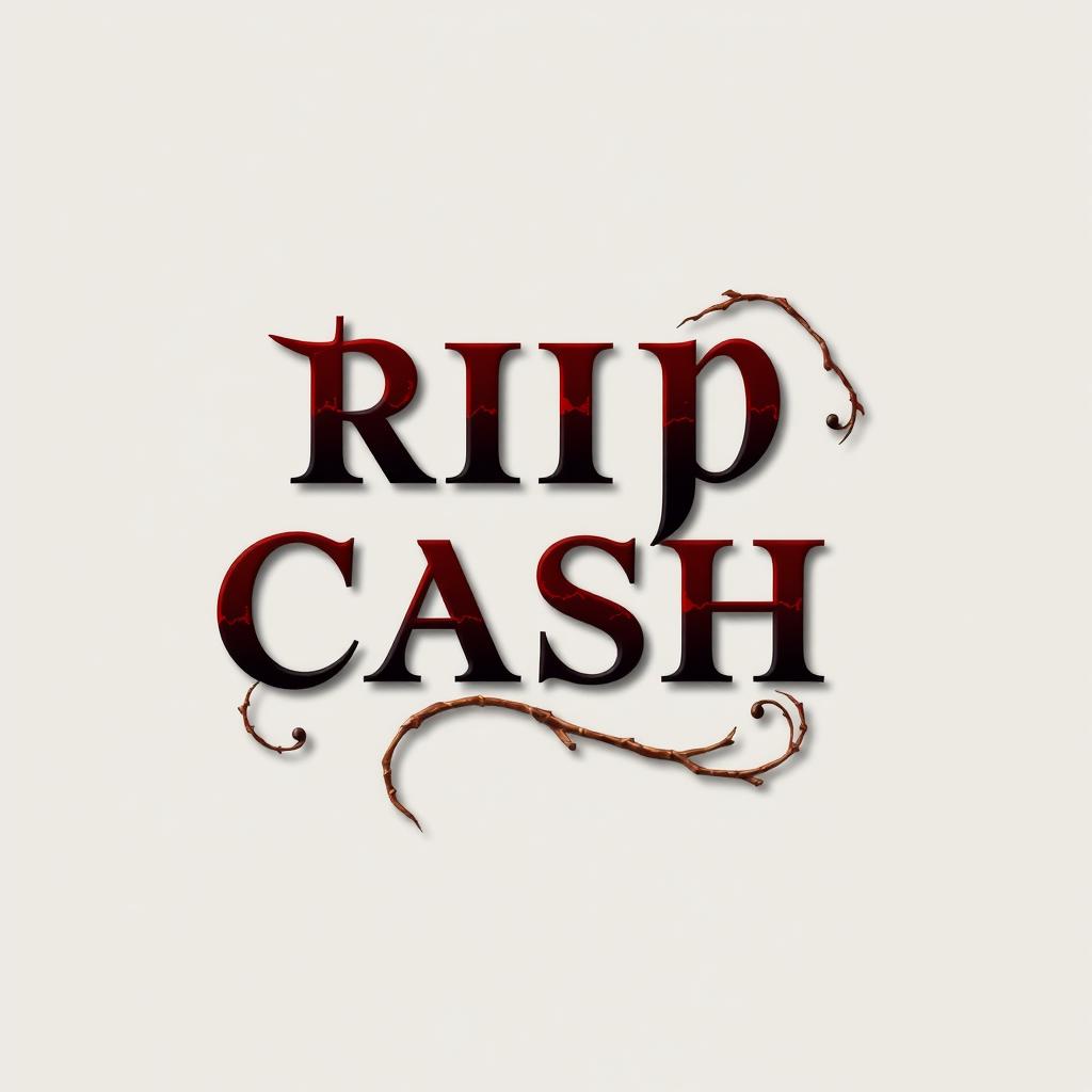 A logo for an investment platform named "Rip Cash", creatively designed to convey themes of prestige, luxury, and horror