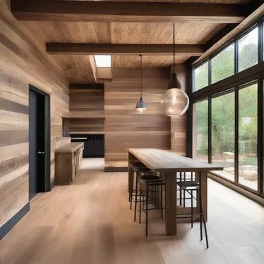 Instead of the usual modern design, the client opted for a rustic style with wooden elements as an alternatively unique approach.