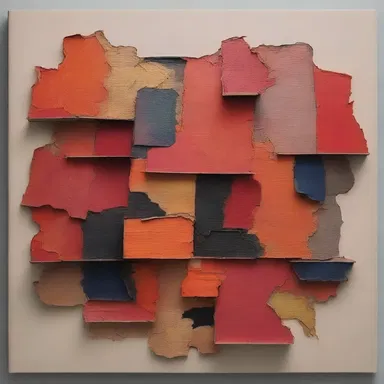 Rather than using traditional painting techniques, the artist explored the possibilities of using unconventional materials alternatively as a medium.