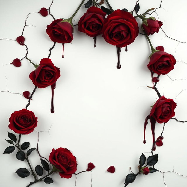Dark Elegance: Haunting Roses Portrait