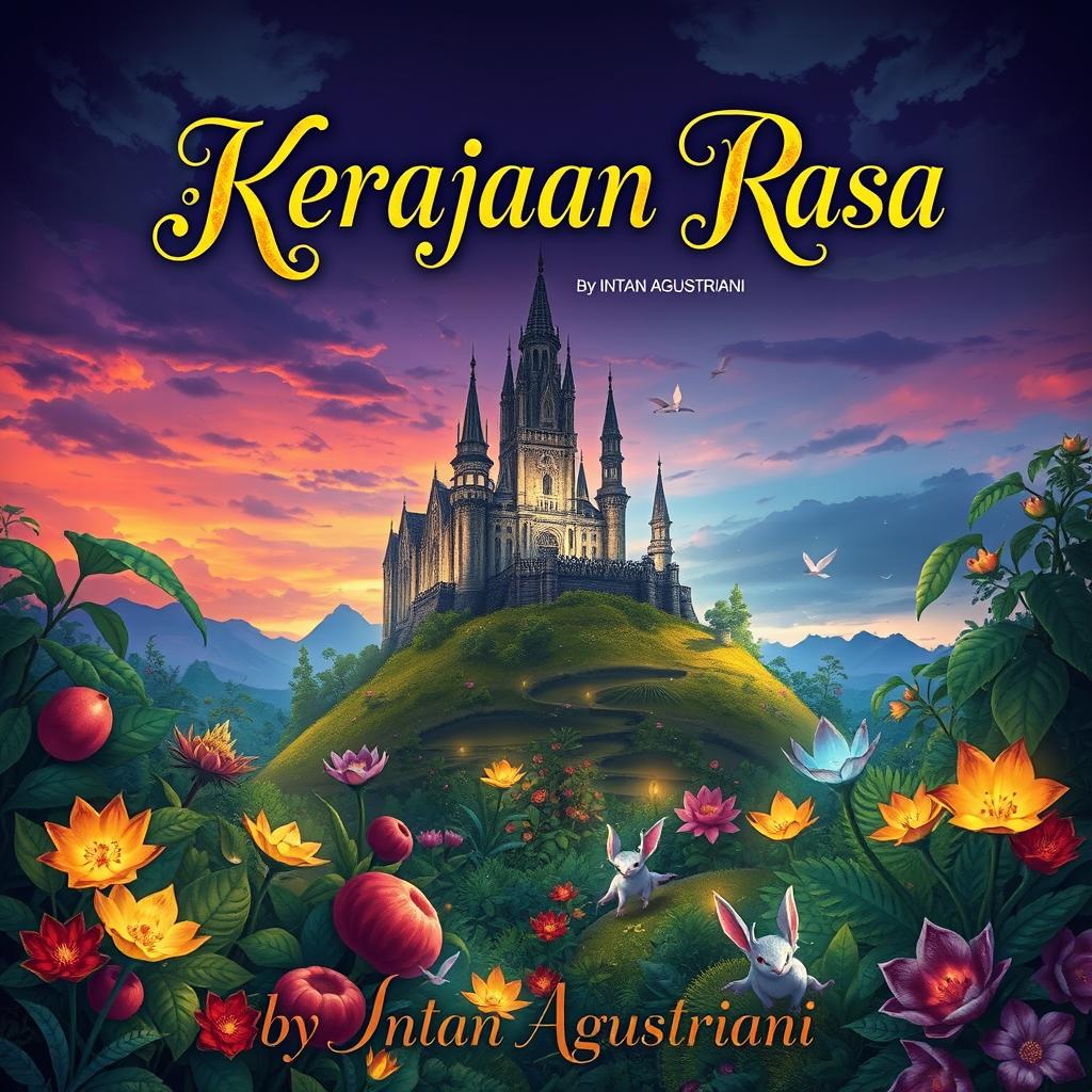 An enchanting book cover titled 'Kerajaan Rasa' by Intan Agustriani, embodying a rich fantasy genre
