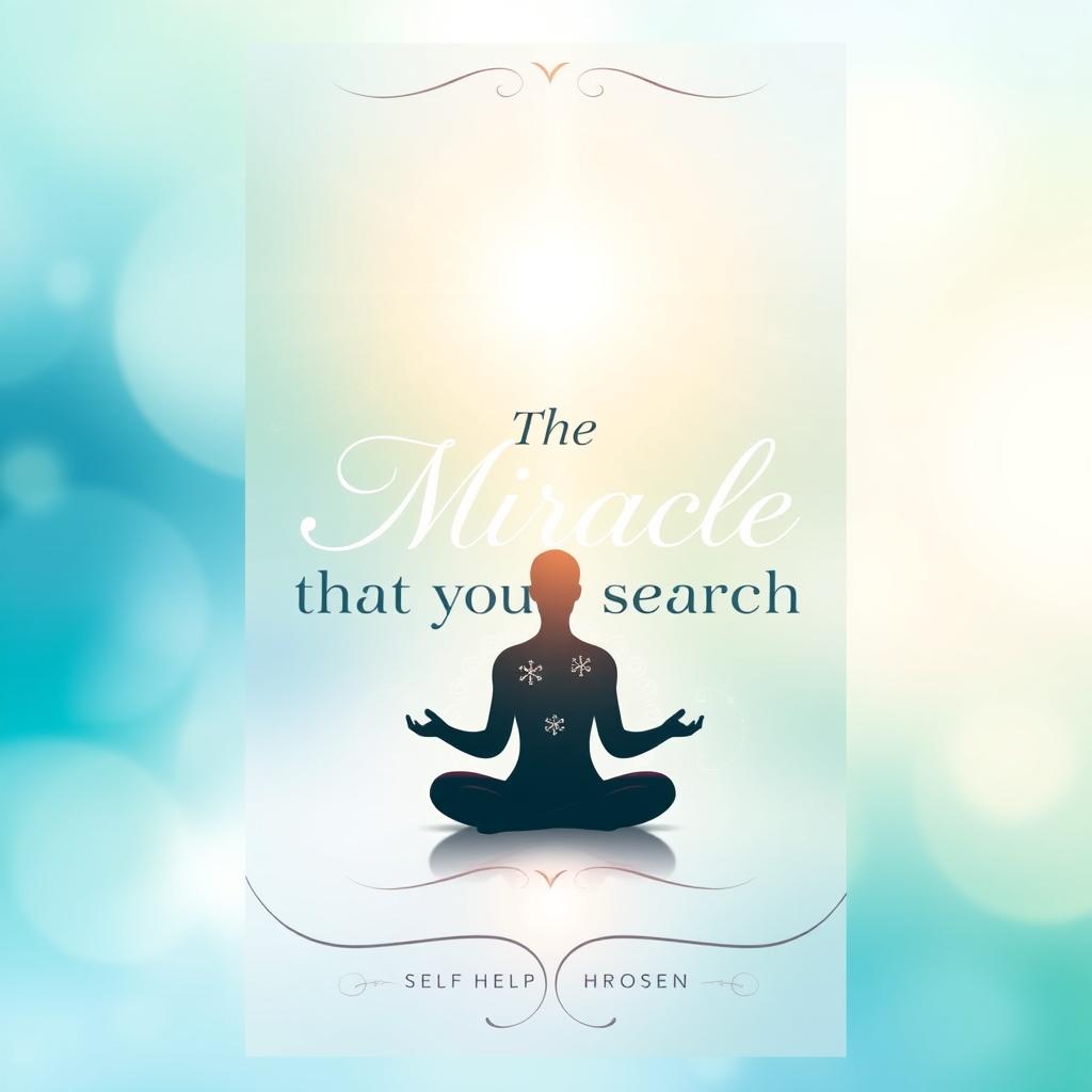 A visually captivating cover for a self-help book titled 'The Miracle That You Search Is You'