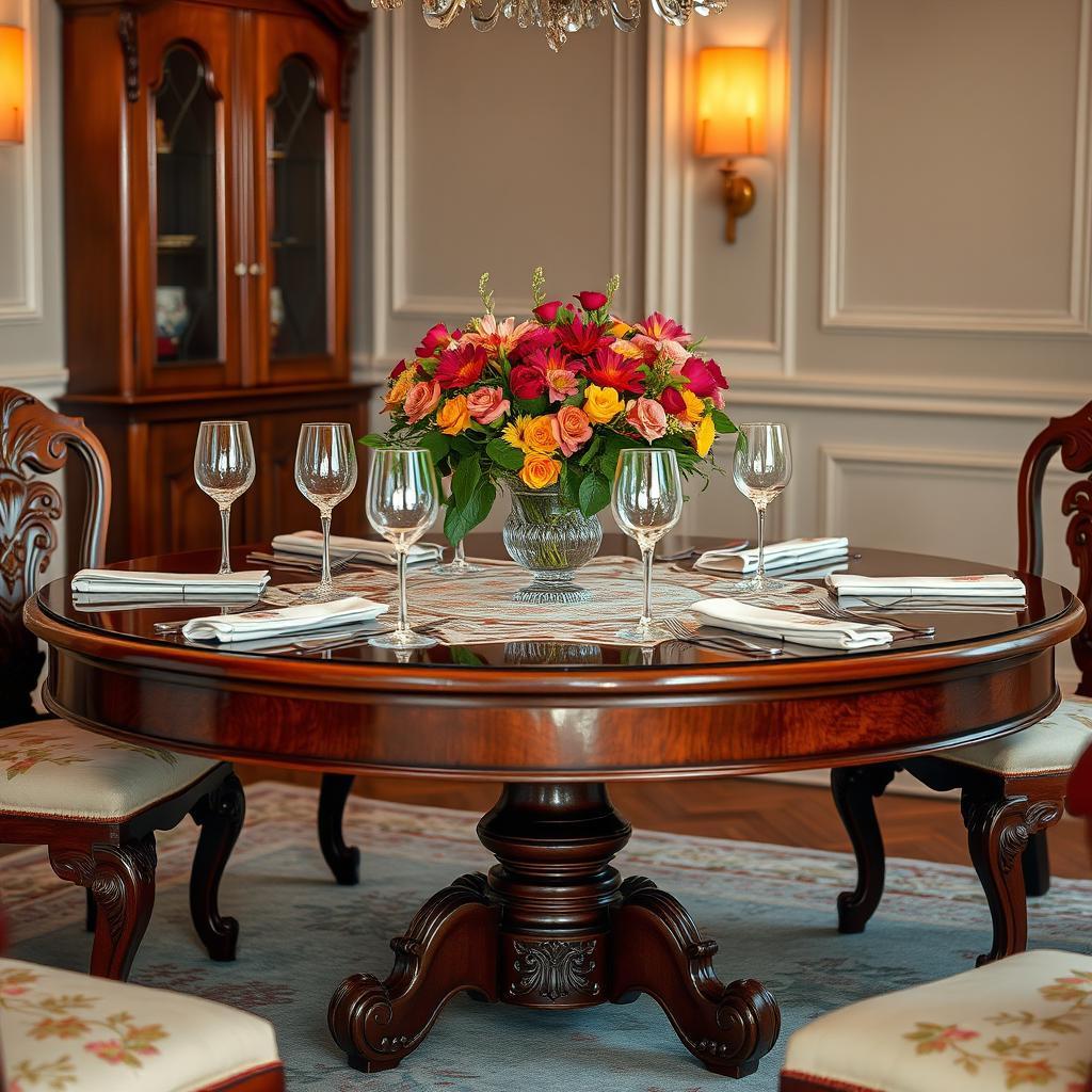 Masterpiece in Mahogany: Elegantly Crafted Table