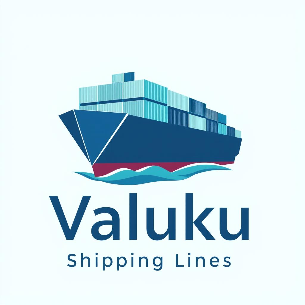 A logo design featuring an artistic representation of a paper container ship, symbolizing creativity and sustainability in shipping