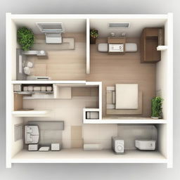 A detailed layout of a 10 meters by 3 meters house featuring optimal use of space