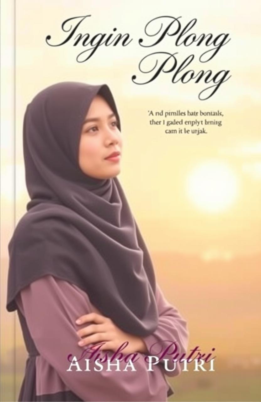 A book cover featuring a young woman wearing a hijab, standing in a serene environment