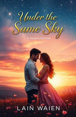 A romantic book cover design titled 'Under the Same Sky'