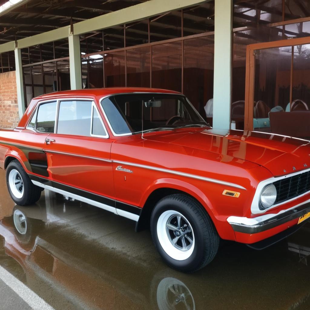 Red Muscle Car: A Stylish Automotive Retreat
