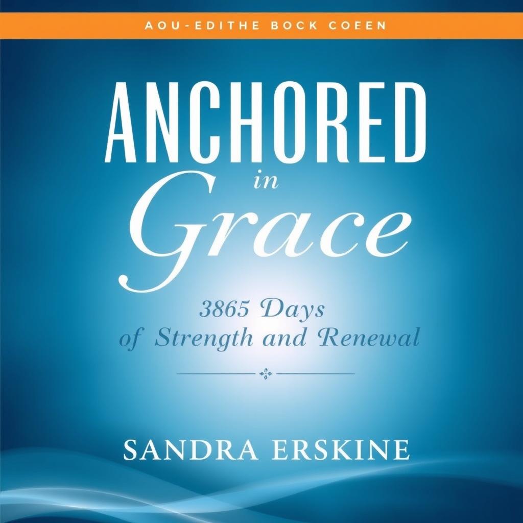 A book cover design for 'Anchored in Grace: 365 Days of Strength and Renewal, 2026 Edition' by Sandra Erskine
