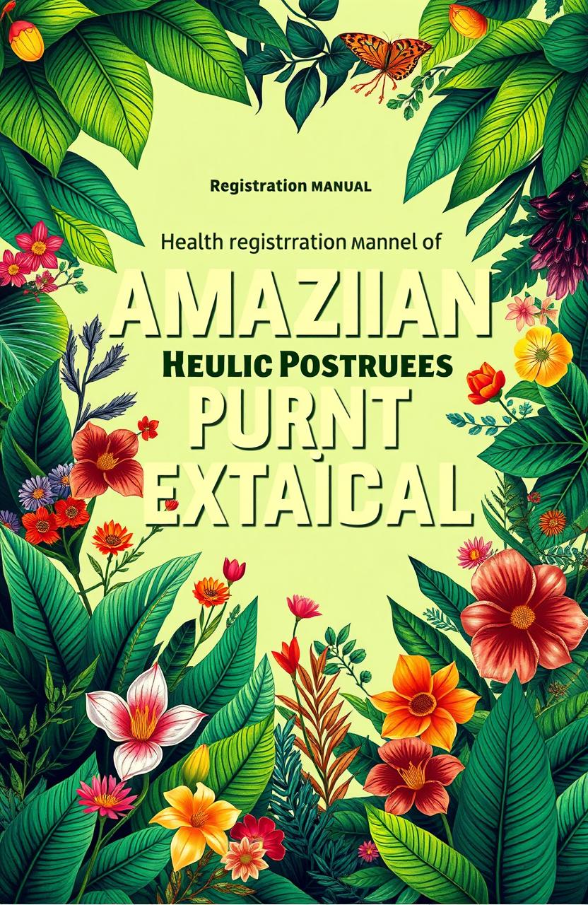 Beautiful cover design for a health registration manual of Amazonian plant extracts used in cosmetics aimed at indigenous communities