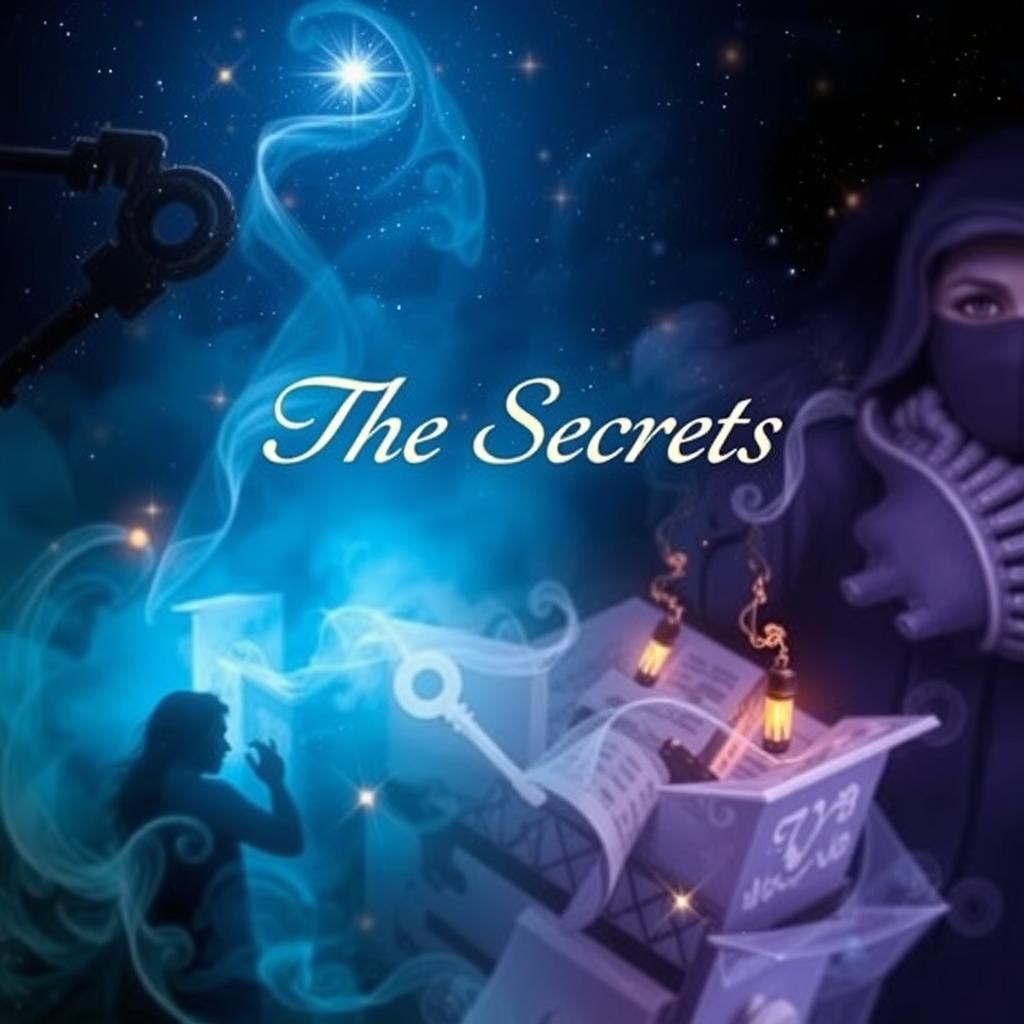 A visually striking and abstract album cover for a CD titled 'The Secrets'