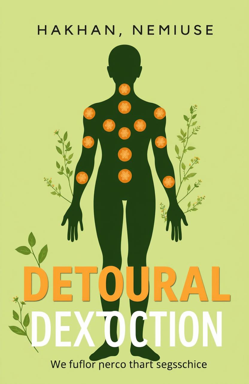A holistic health and natural detoxification illustration featuring a prominent silhouette of the human body with highlighted cupping points