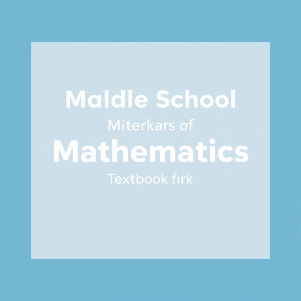 A clean and minimalist design for a middle school mathematics textbook cover, featuring a primary color scheme of blue or gray
