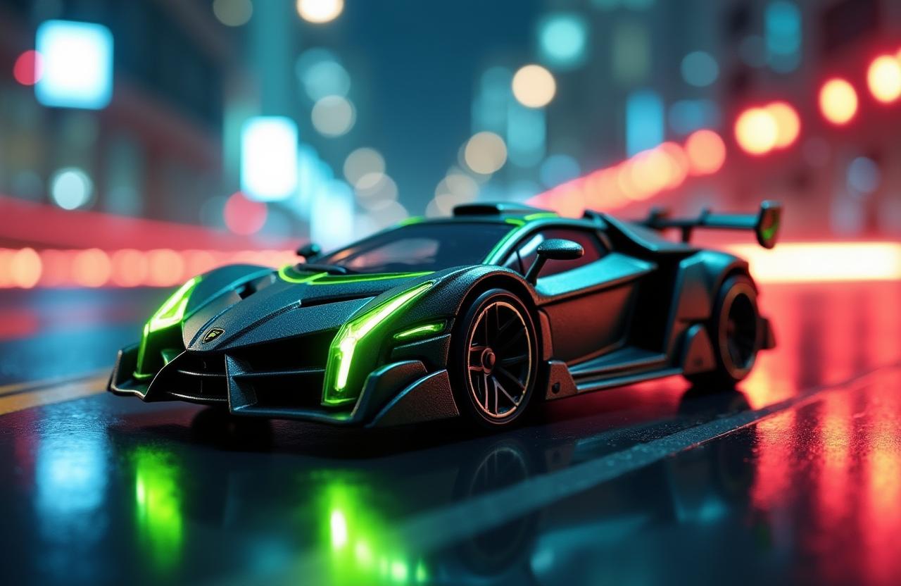 An impressive image of a Lamborghini Veneno Hotwheels toy car